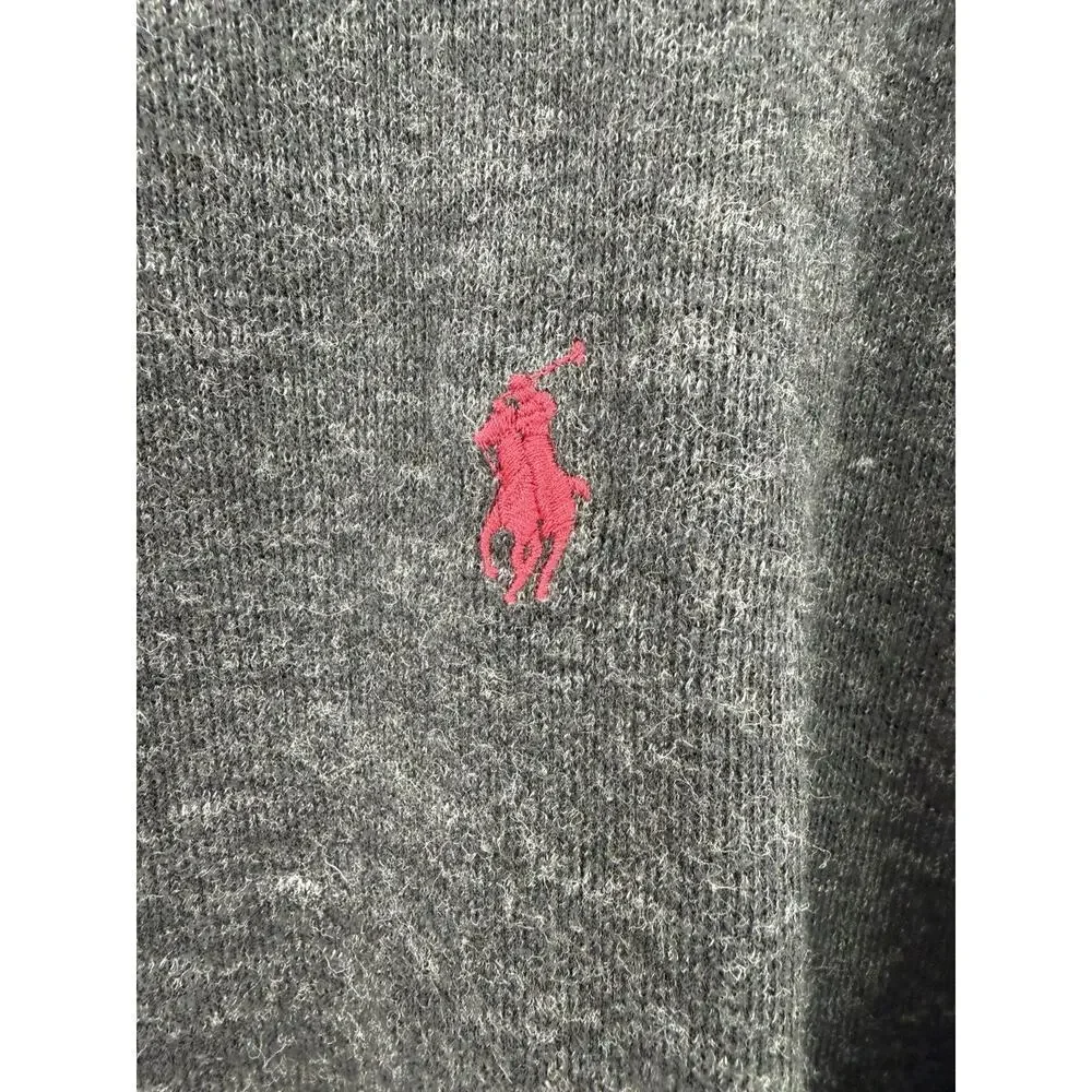 Polo Ralph Lauren Men's Collared Cotton Charcoal Long Sleeve Pullover 1/4 Zip XL